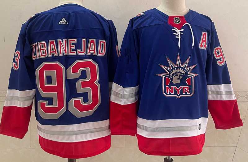 New York Rangers #93 Mika Zibanejad Light Blue 2021 Retro Stitched NHL Jersey